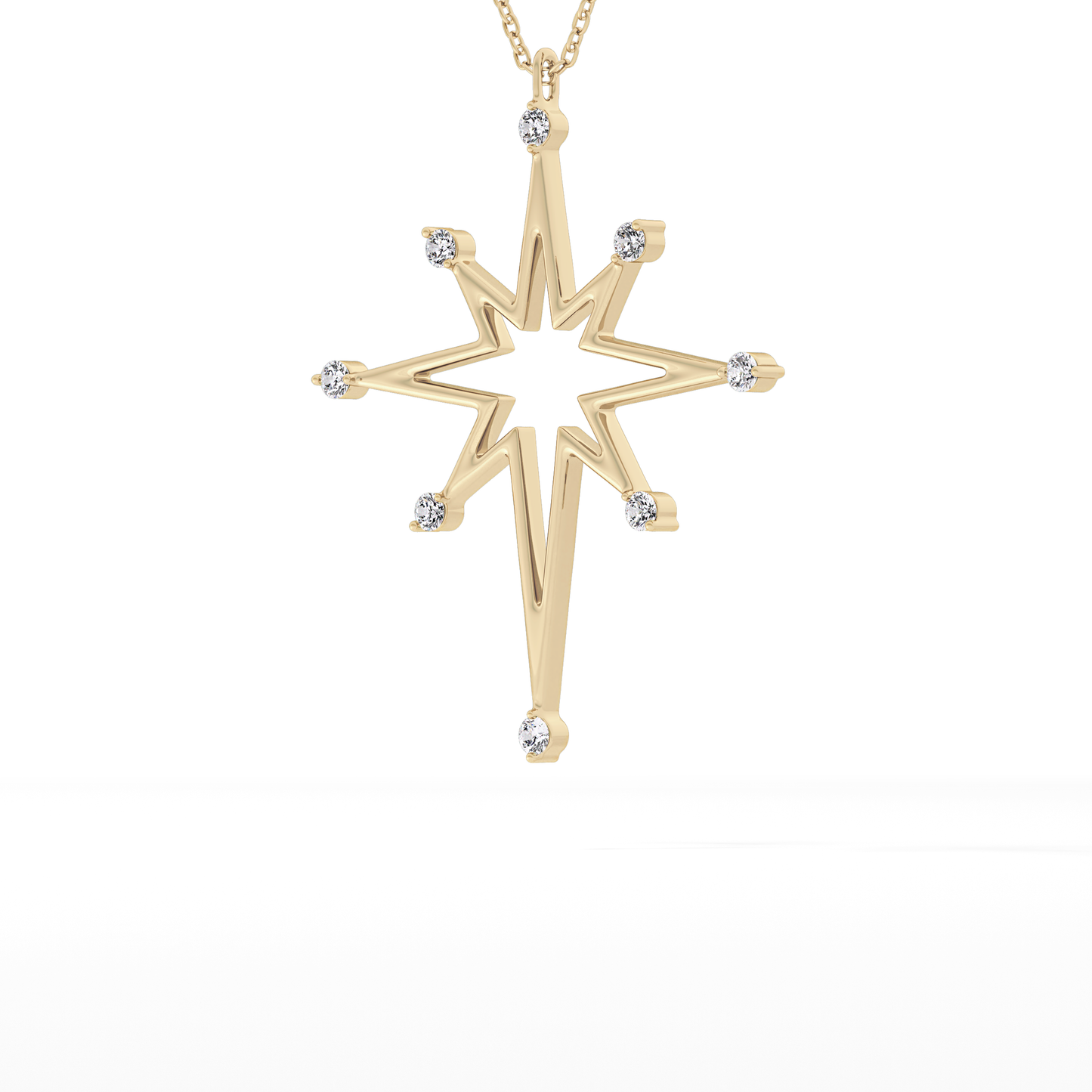 0.17 TCW Round Lab Grown Diamond Star Necklace