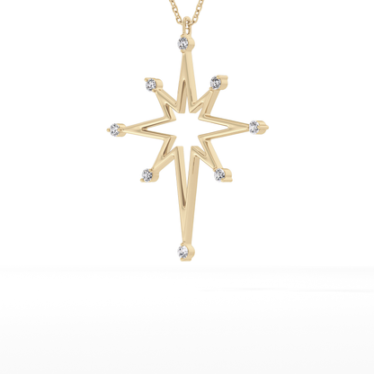 0.17 TCW Round Lab Grown Diamond Star Necklace