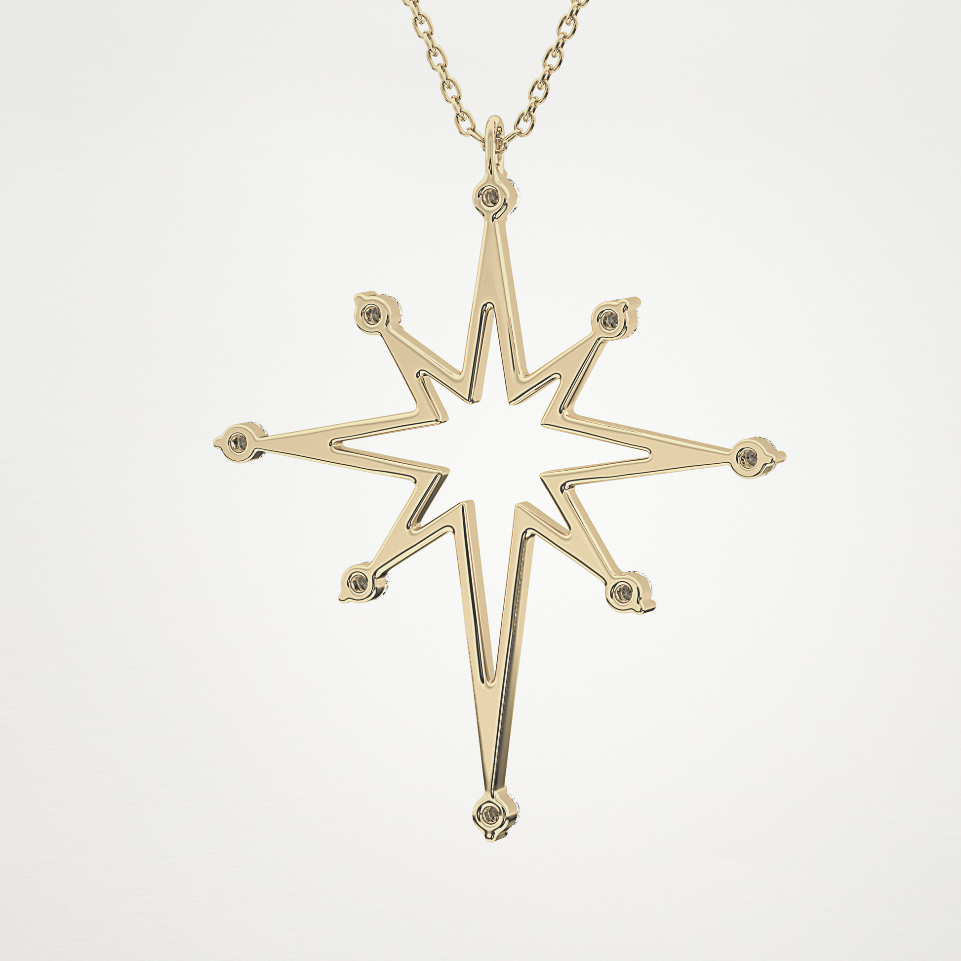 0.17 TCW Round Lab Grown Diamond Star Necklace