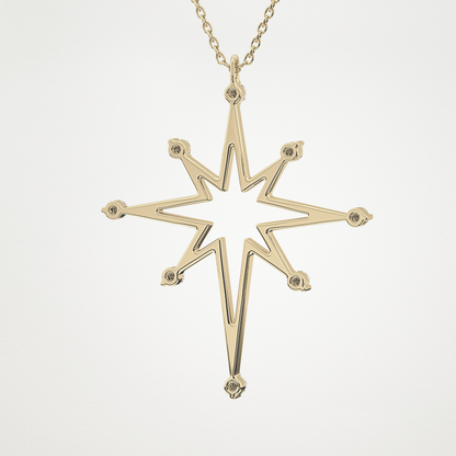 0.17 TCW Round Lab Grown Diamond Star Necklace