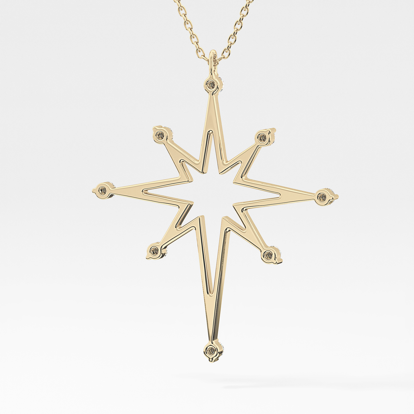 0.17 TCW Round Lab Grown Diamond Star Necklace
