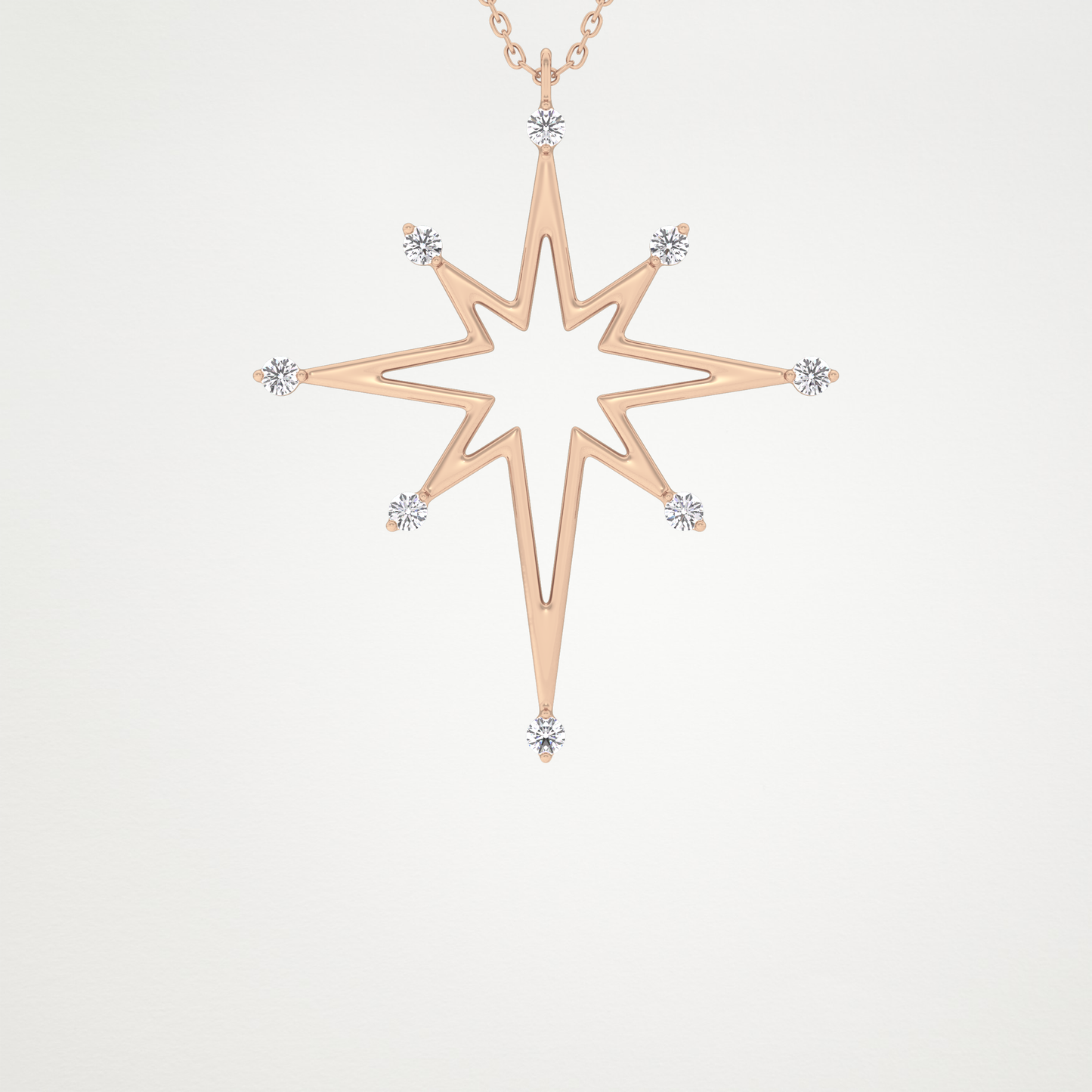 0.17 TCW Round Lab Grown Diamond Star Necklace