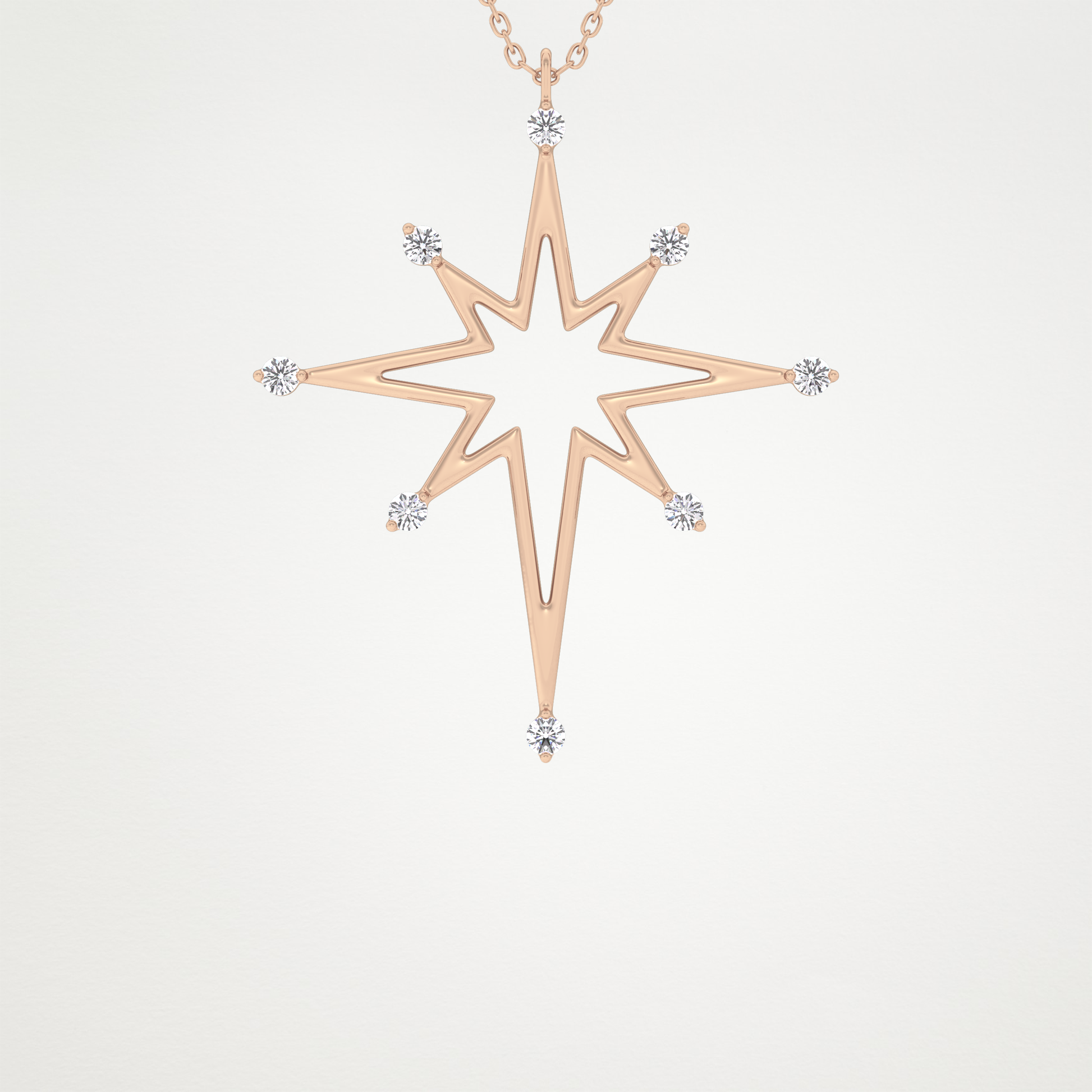 0.17 TCW Round Lab Grown Diamond Star Necklace