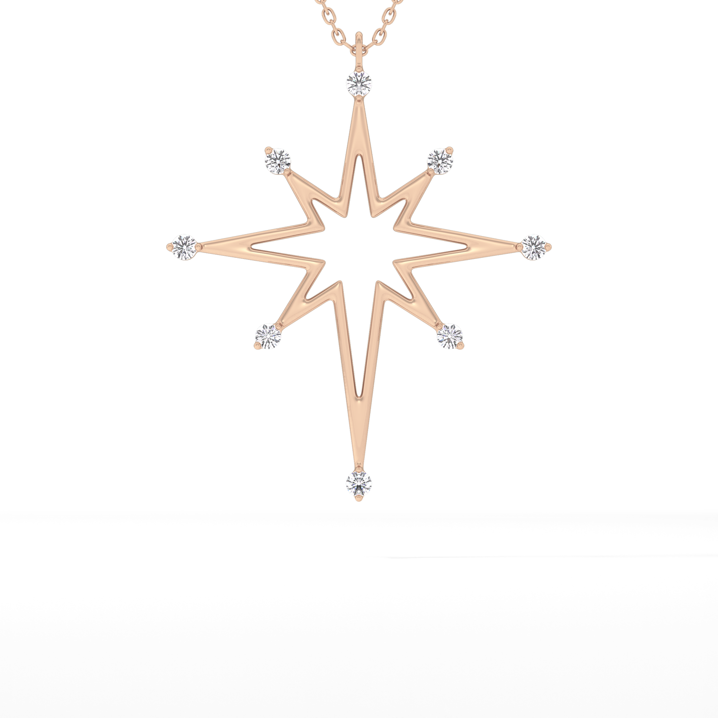 0.17 TCW Round Lab Grown Diamond Star Necklace