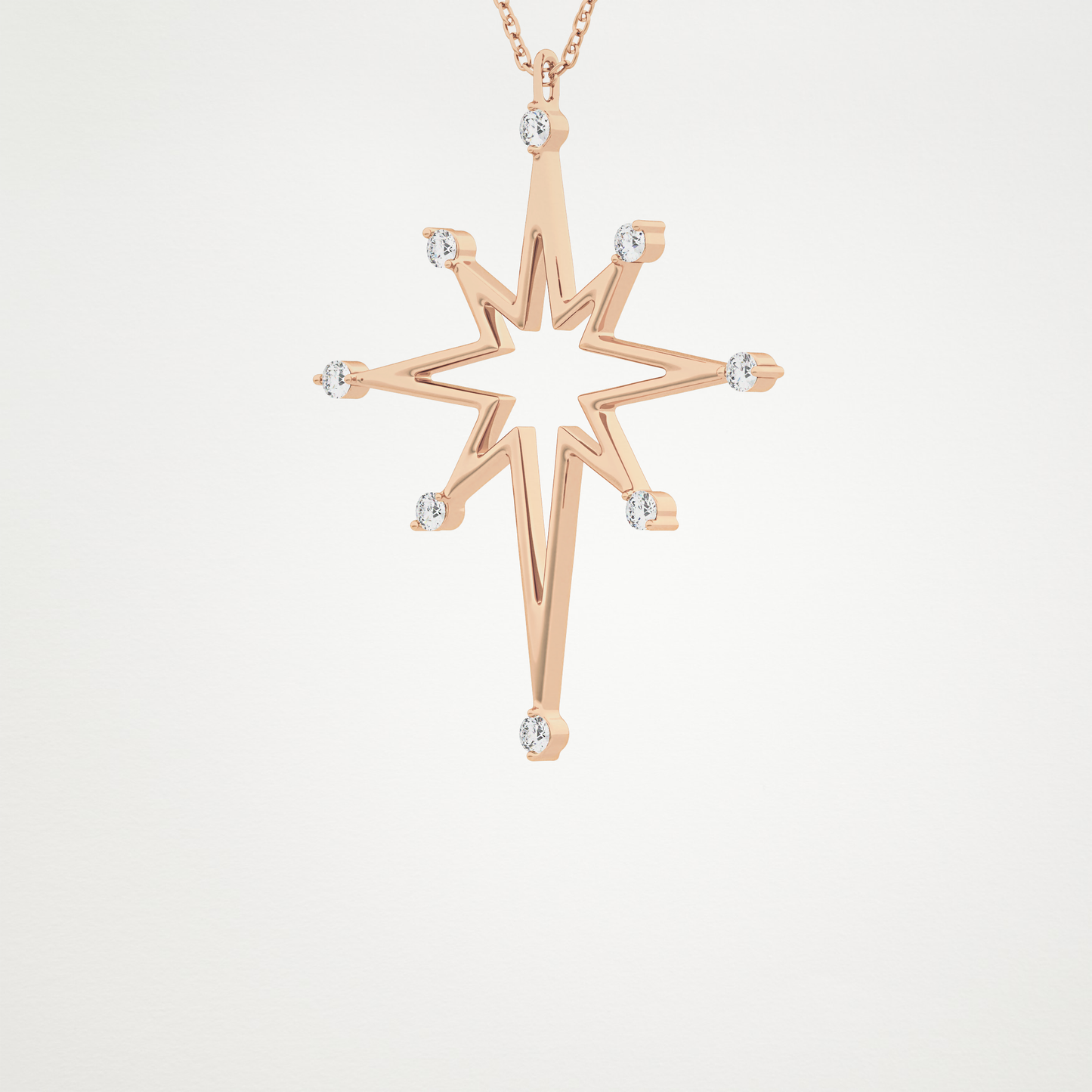 0.17 TCW Round Lab Grown Diamond Star Necklace