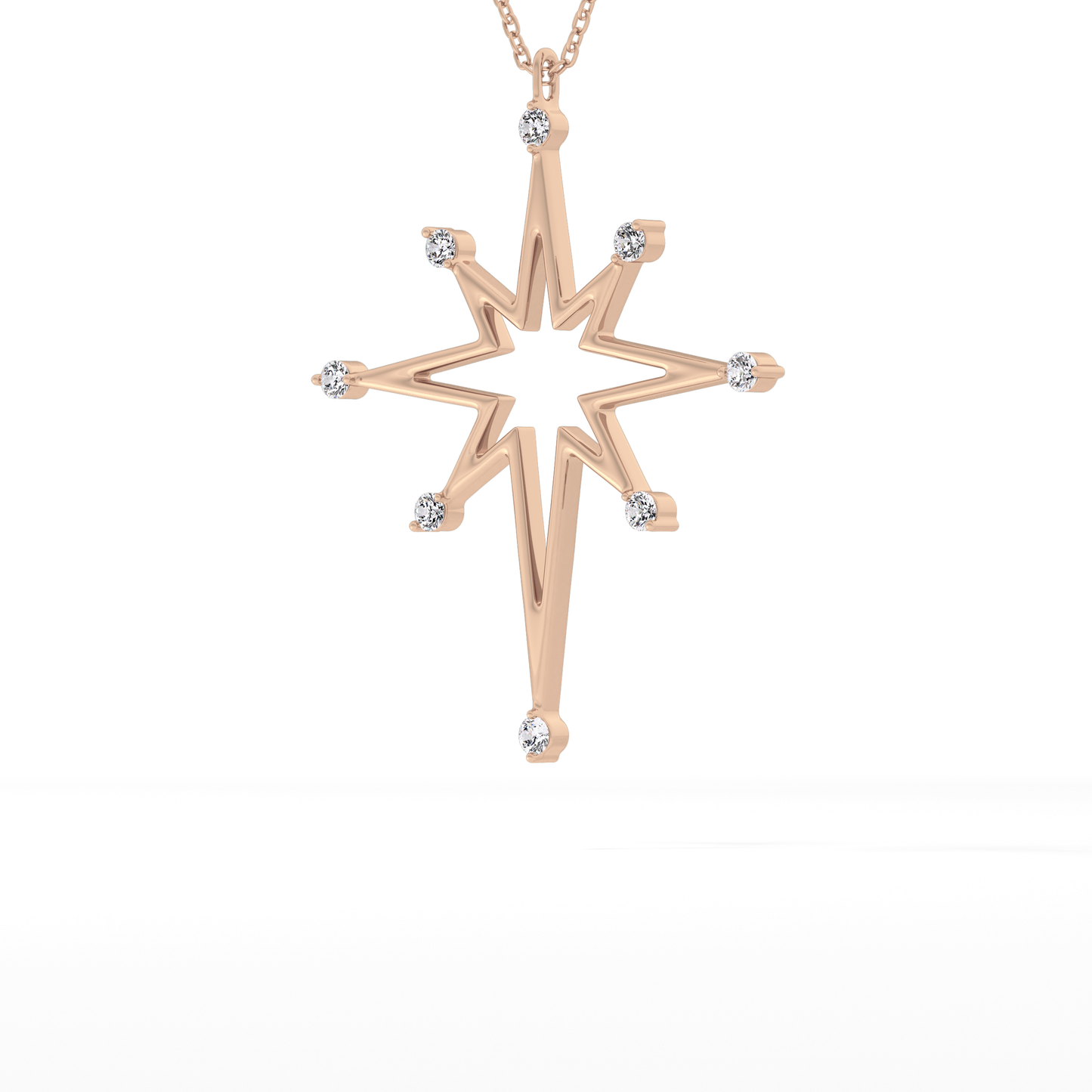 0.17 TCW Round Lab Grown Diamond Star Necklace