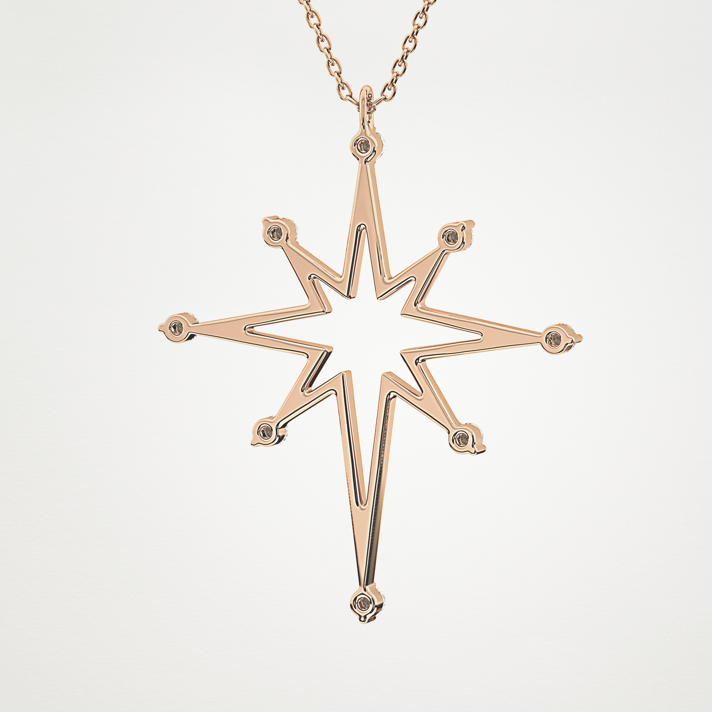 0.17 TCW Round Lab Grown Diamond Star Necklace