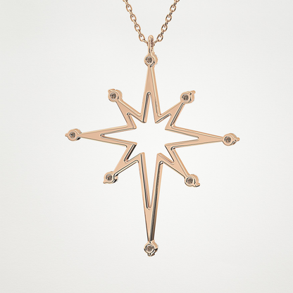 0.17 TCW Round Lab Grown Diamond Star Necklace