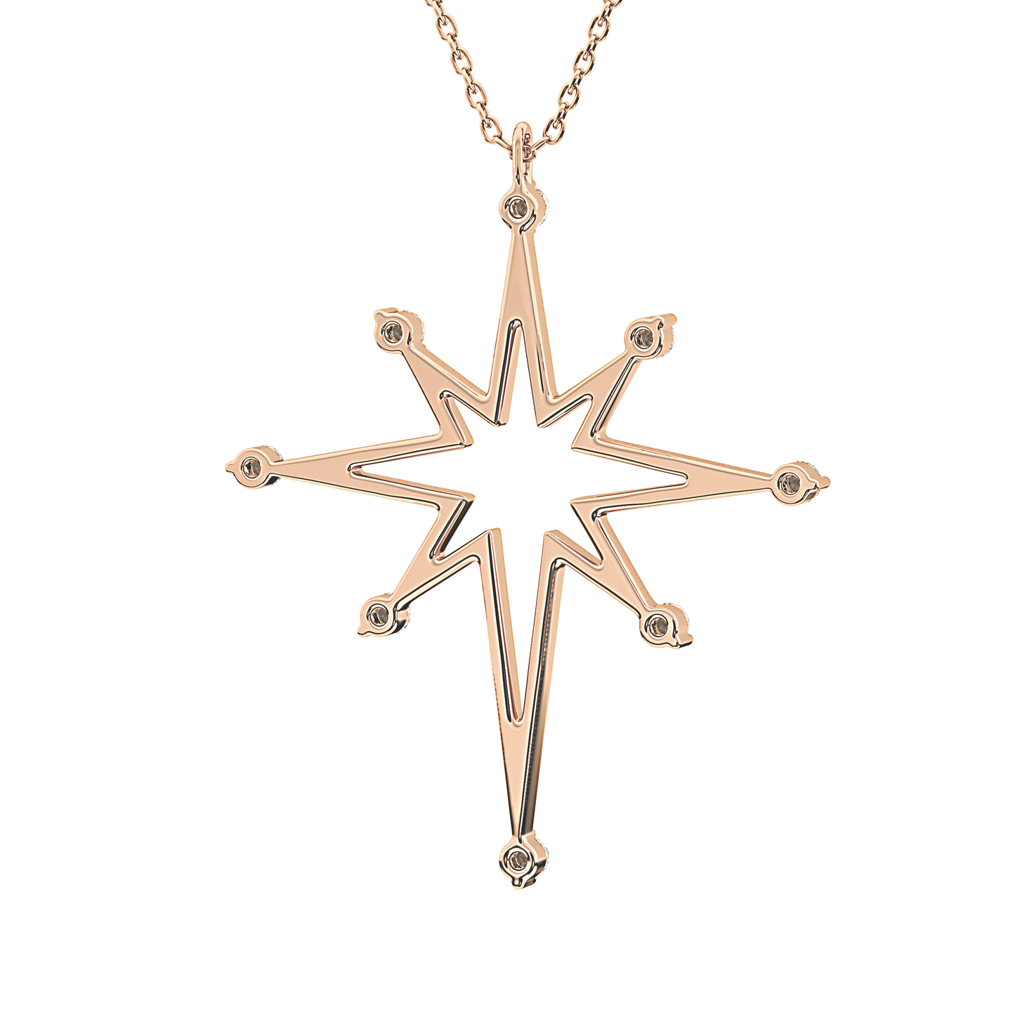 0.17 TCW Round Lab Grown Diamond Star Necklace