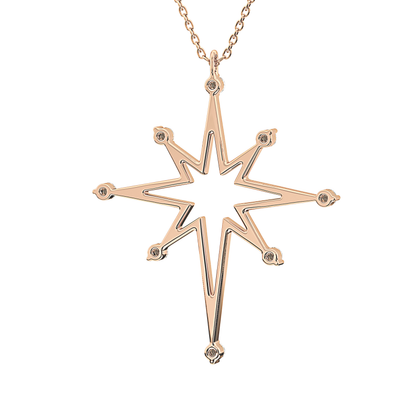 0.17 TCW Round Lab Grown Diamond Star Necklace
