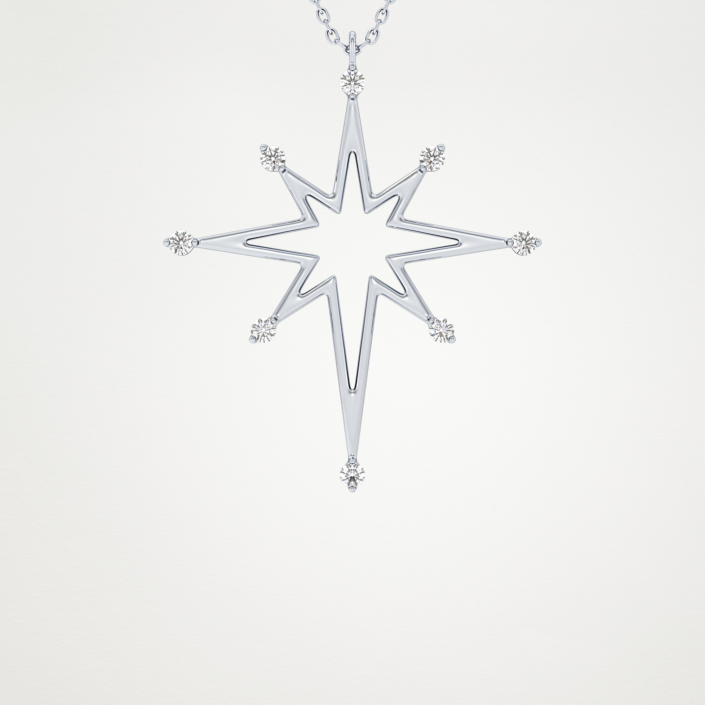 0.17 TCW Round Lab Grown Diamond Star Necklace