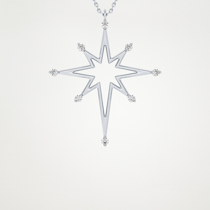 0.17 TCW Round Lab Grown Diamond Star Necklace