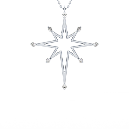 0.17 TCW Round Lab Grown Diamond Star Necklace