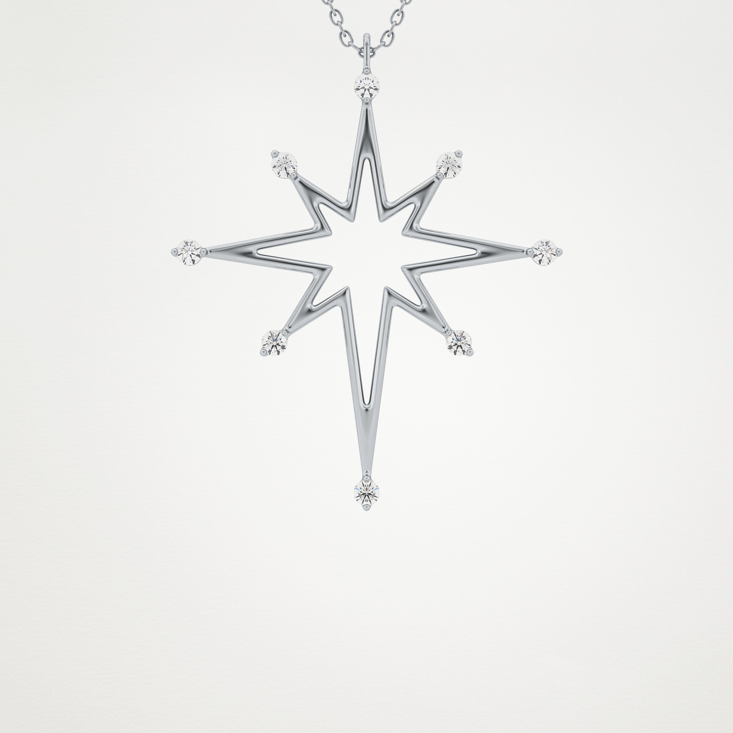 0.17 TCW Round Lab Grown Diamond Star Necklace
