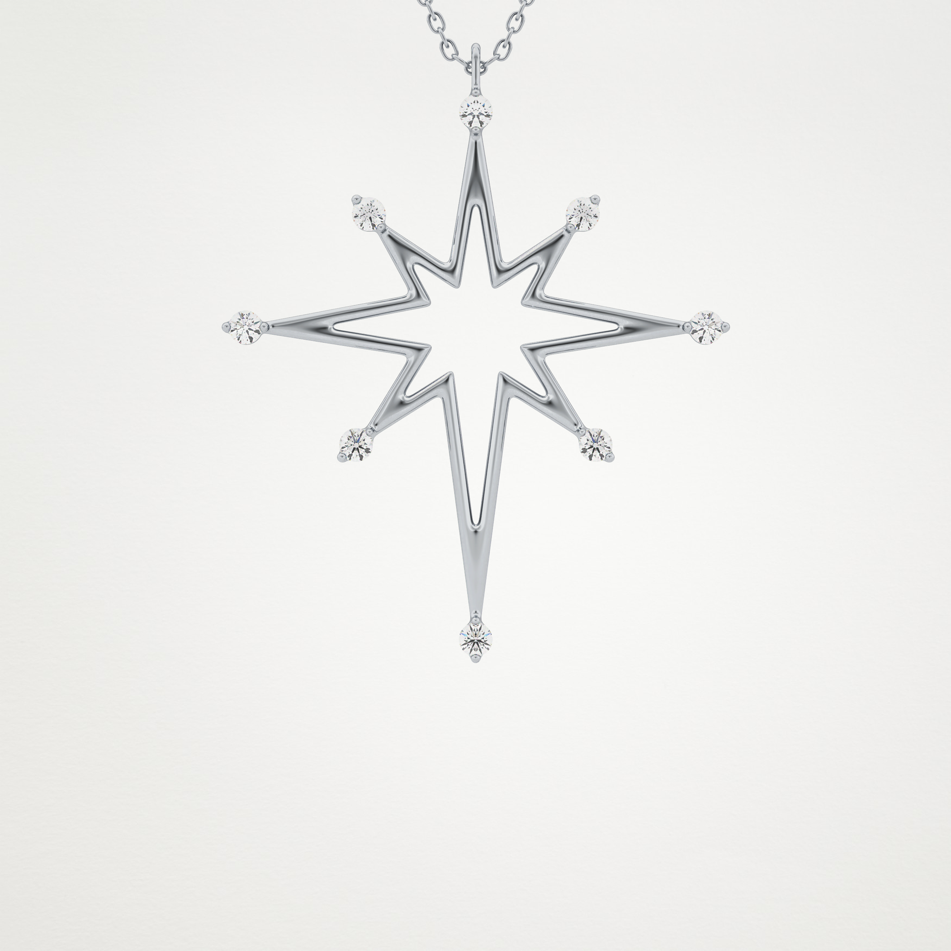 0.17 TCW Round Lab Grown Diamond Star Necklace