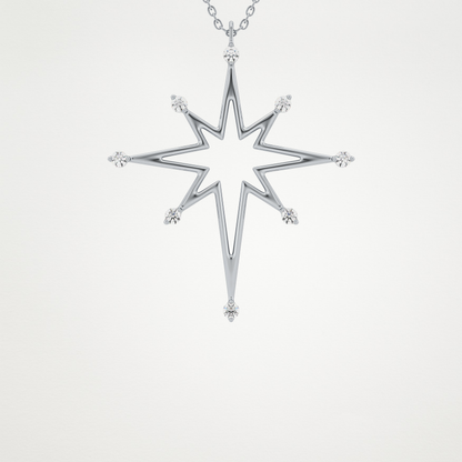 0.17 TCW Round Lab Grown Diamond Star Necklace