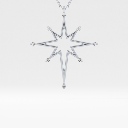 0.17 TCW Round Lab Grown Diamond Star Necklace