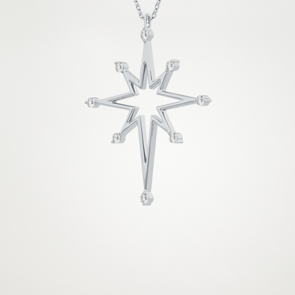 0.17 TCW Round Lab Grown Diamond Star Necklace