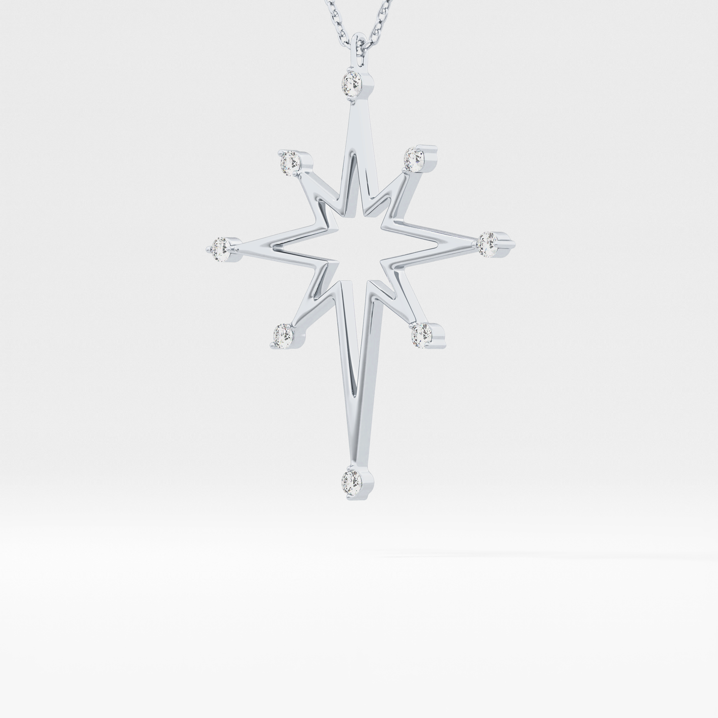 0.17 TCW Round Lab Grown Diamond Star Necklace