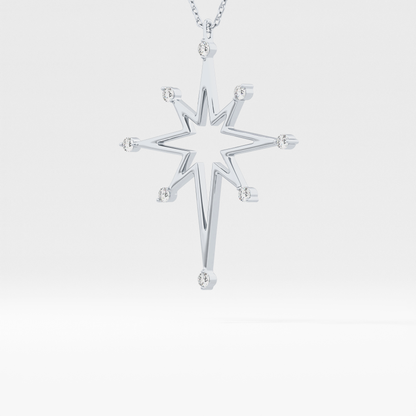 0.17 TCW Round Lab Grown Diamond Star Necklace