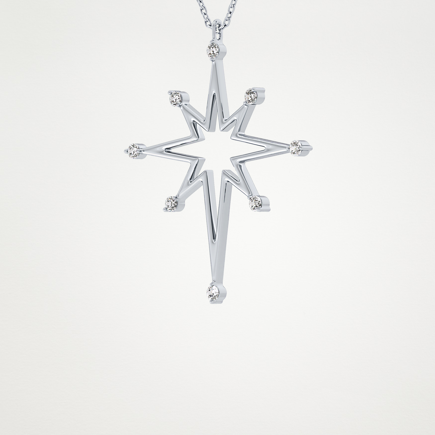 0.17 TCW Round Lab Grown Diamond Star Necklace