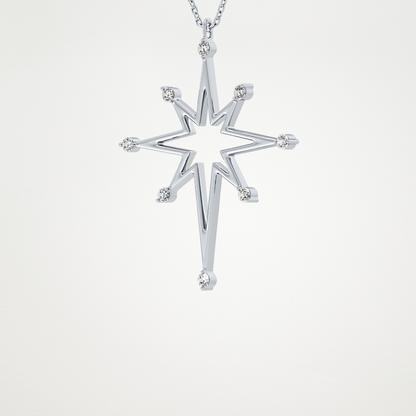 0.17 TCW Round Lab Grown Diamond Star Necklace