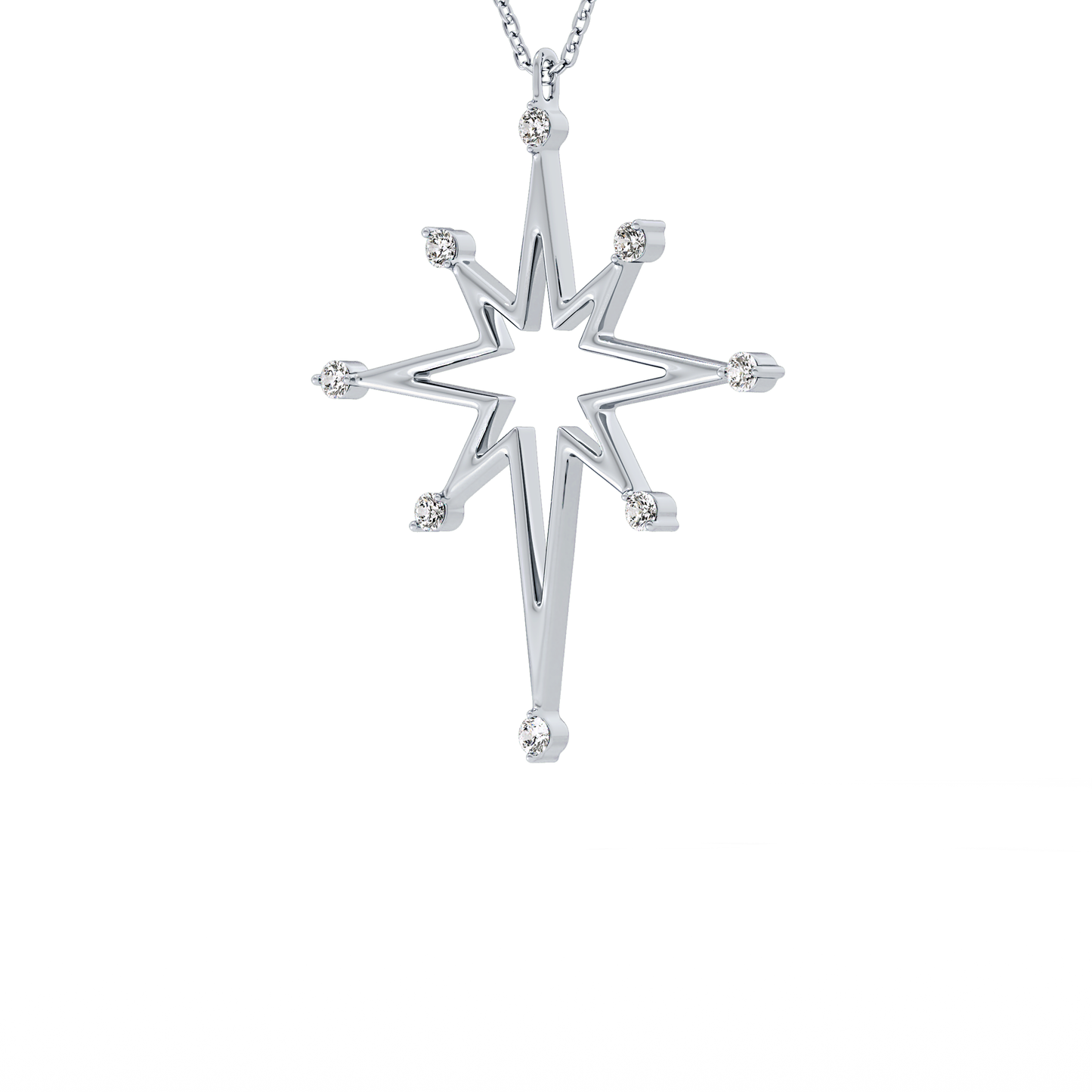0.17 TCW Round Lab Grown Diamond Star Necklace
