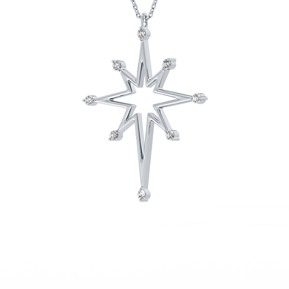 0.17 TCW Round Lab Grown Diamond Star Necklace