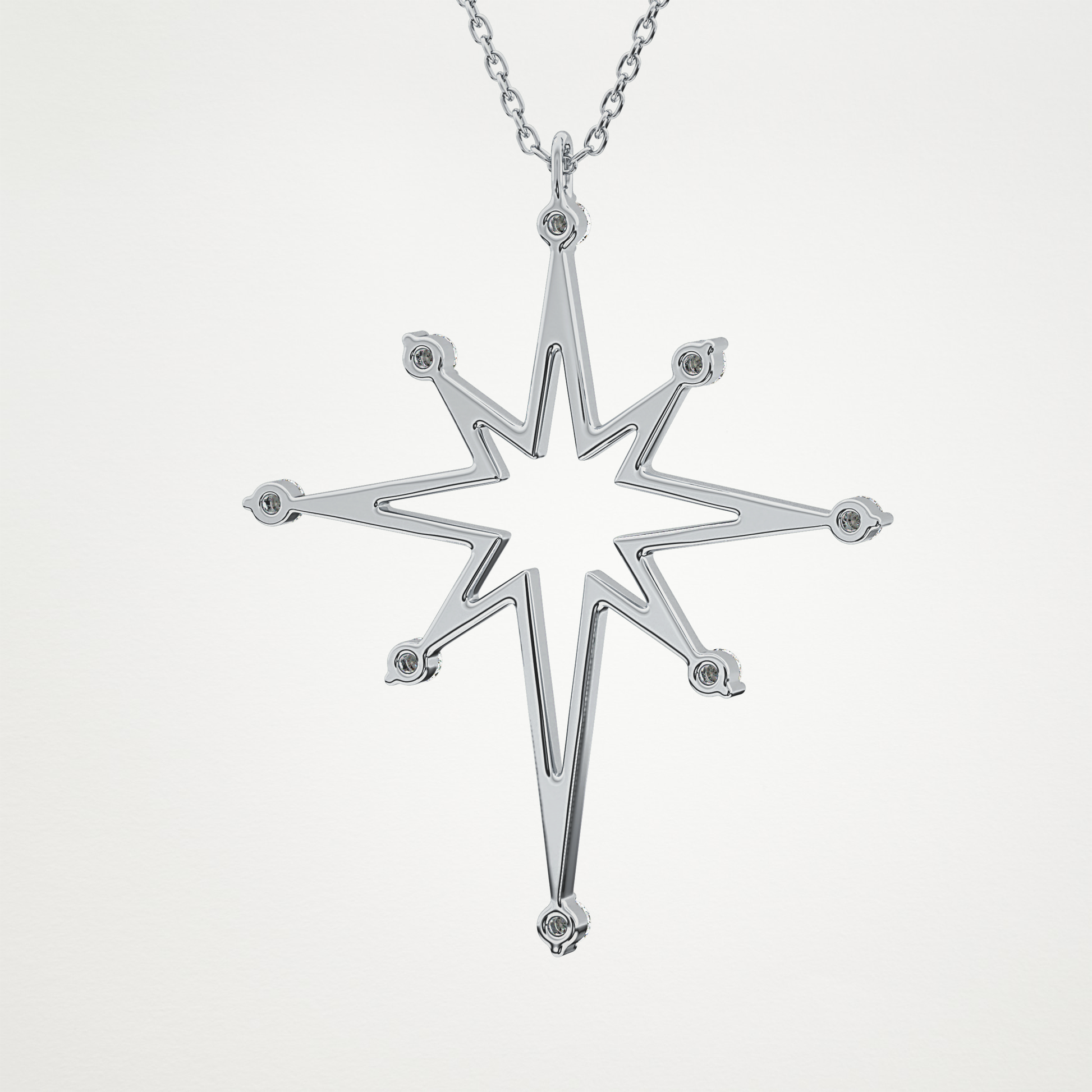 0.17 TCW Round Lab Grown Diamond Star Necklace