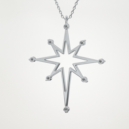 0.17 TCW Round Lab Grown Diamond Star Necklace
