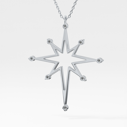 0.17 TCW Round Lab Grown Diamond Star Necklace