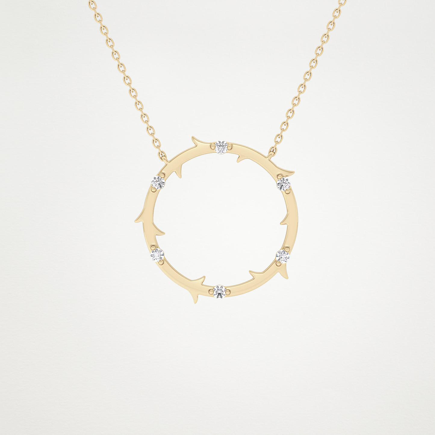 0.09 TCW Round Lab Grown Diamond Circle Necklace