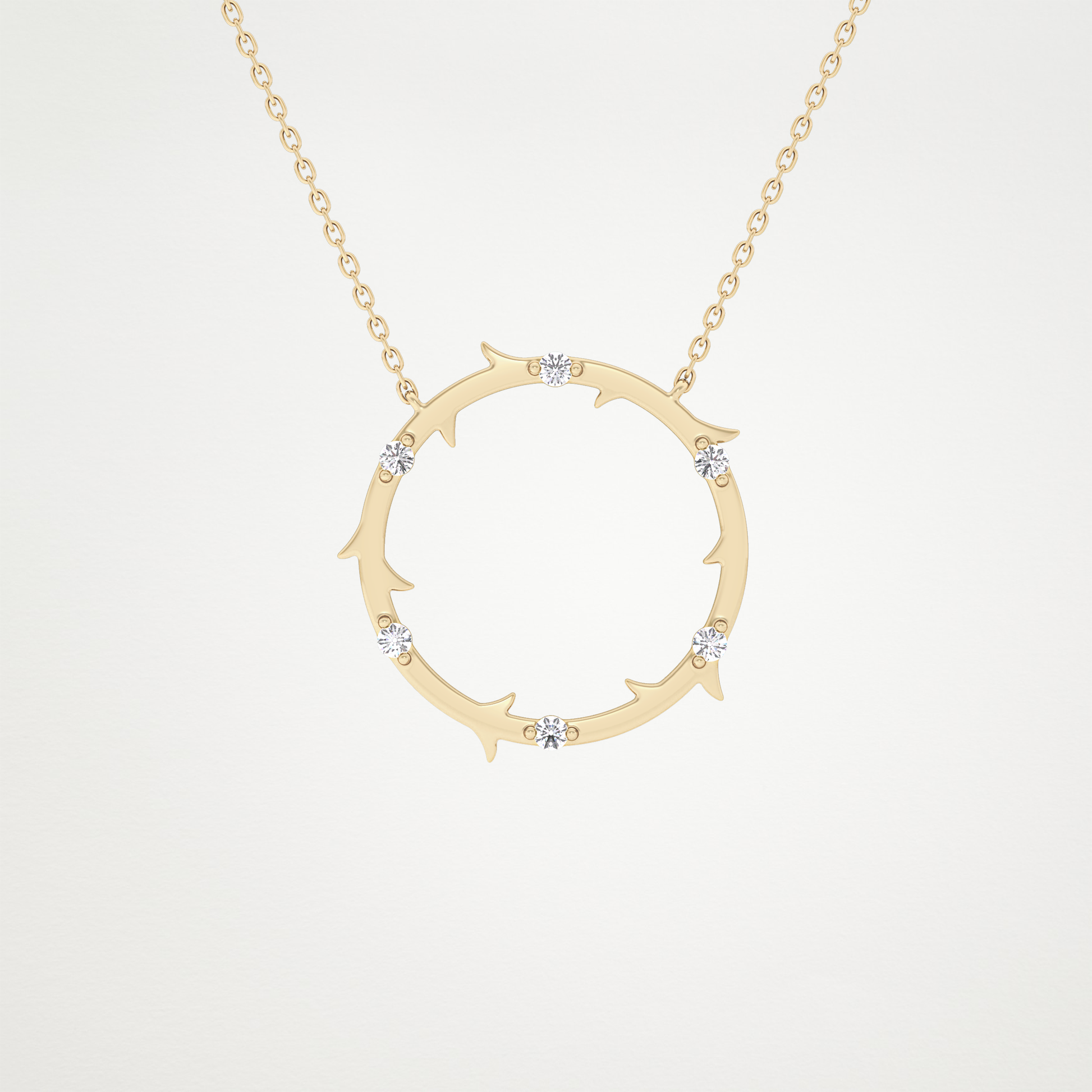 0.09 TCW Round Lab Grown Diamond Circle Necklace