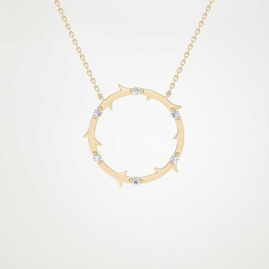 0.09 TCW Round Lab Grown Diamond Circle Necklace