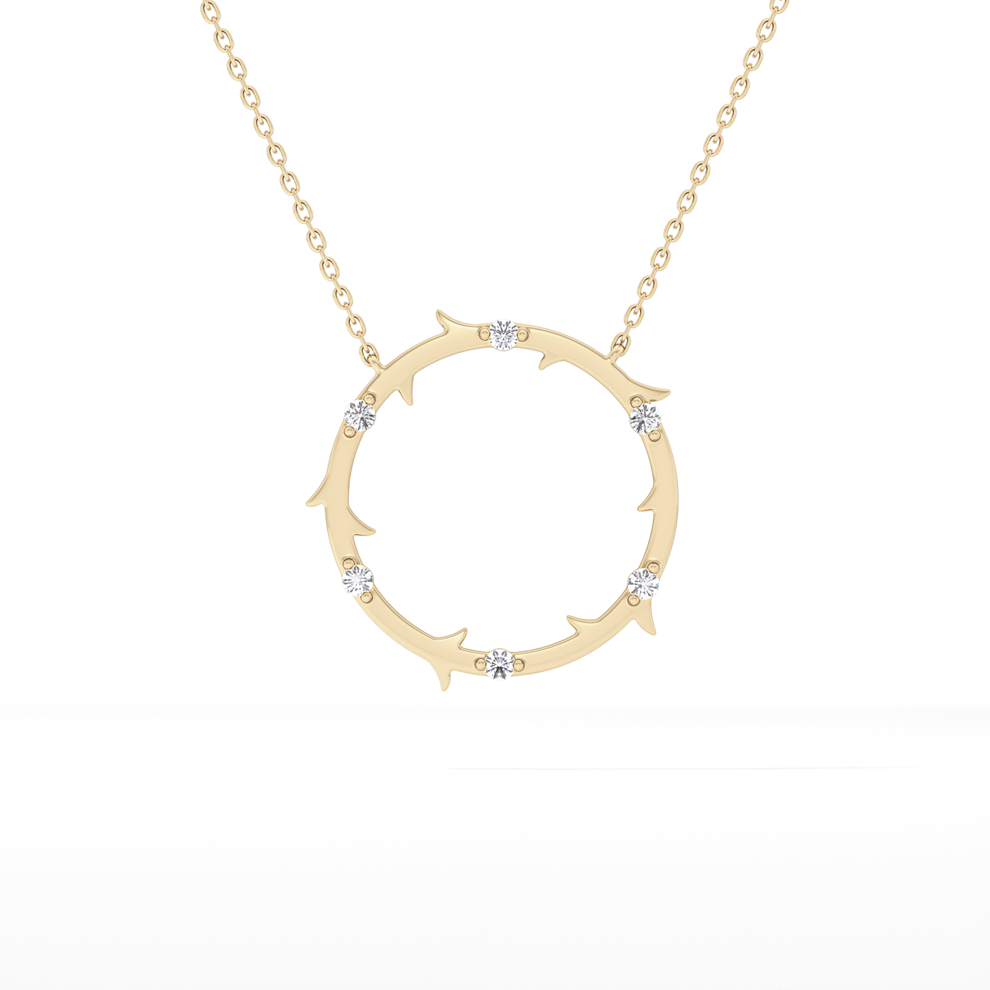 0.09 TCW Round Lab Grown Diamond Circle Necklace