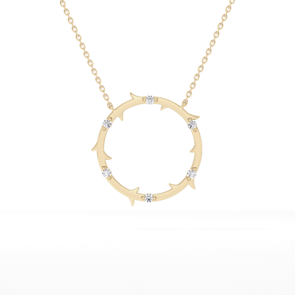 0.09 TCW Round Lab Grown Diamond Circle Necklace