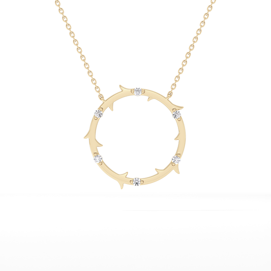 0.09 TCW Round Lab Grown Diamond Circle Necklace