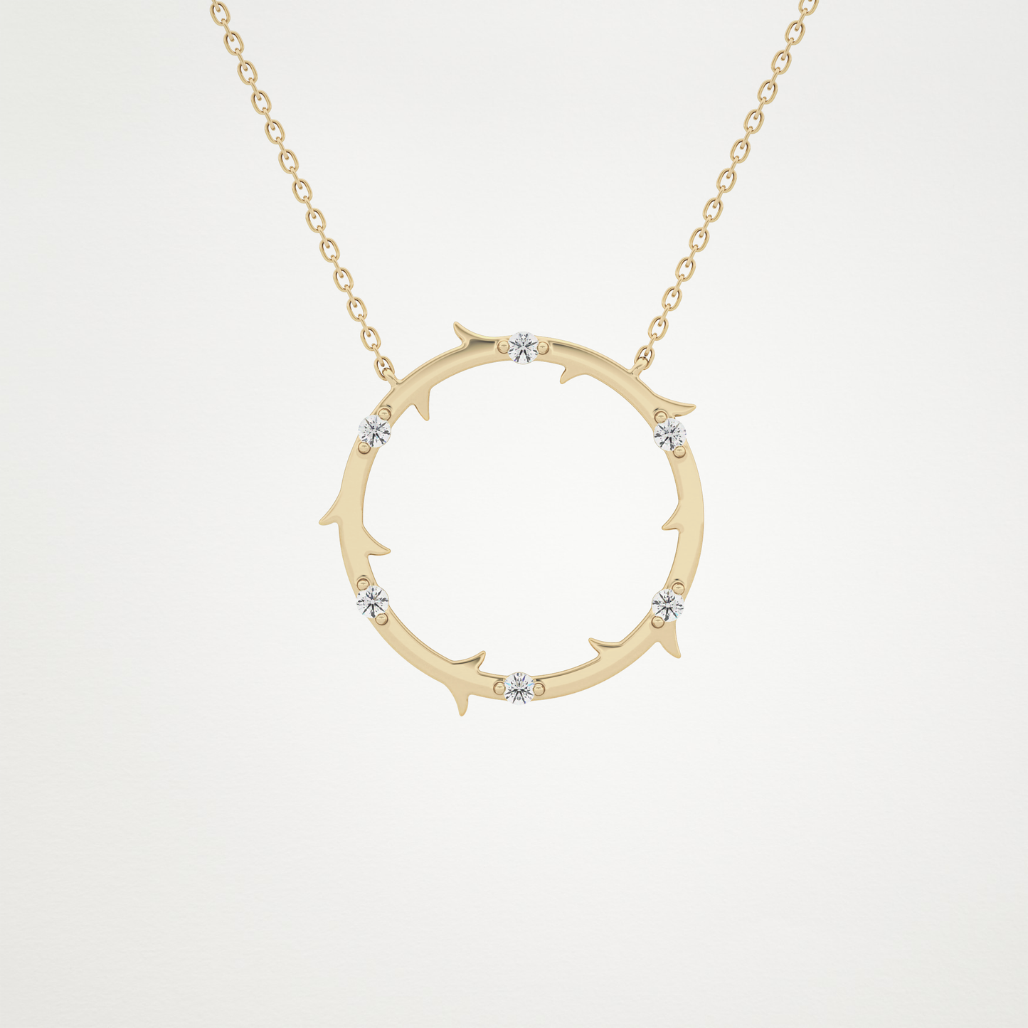0.09 TCW Round Lab Grown Diamond Circle Necklace