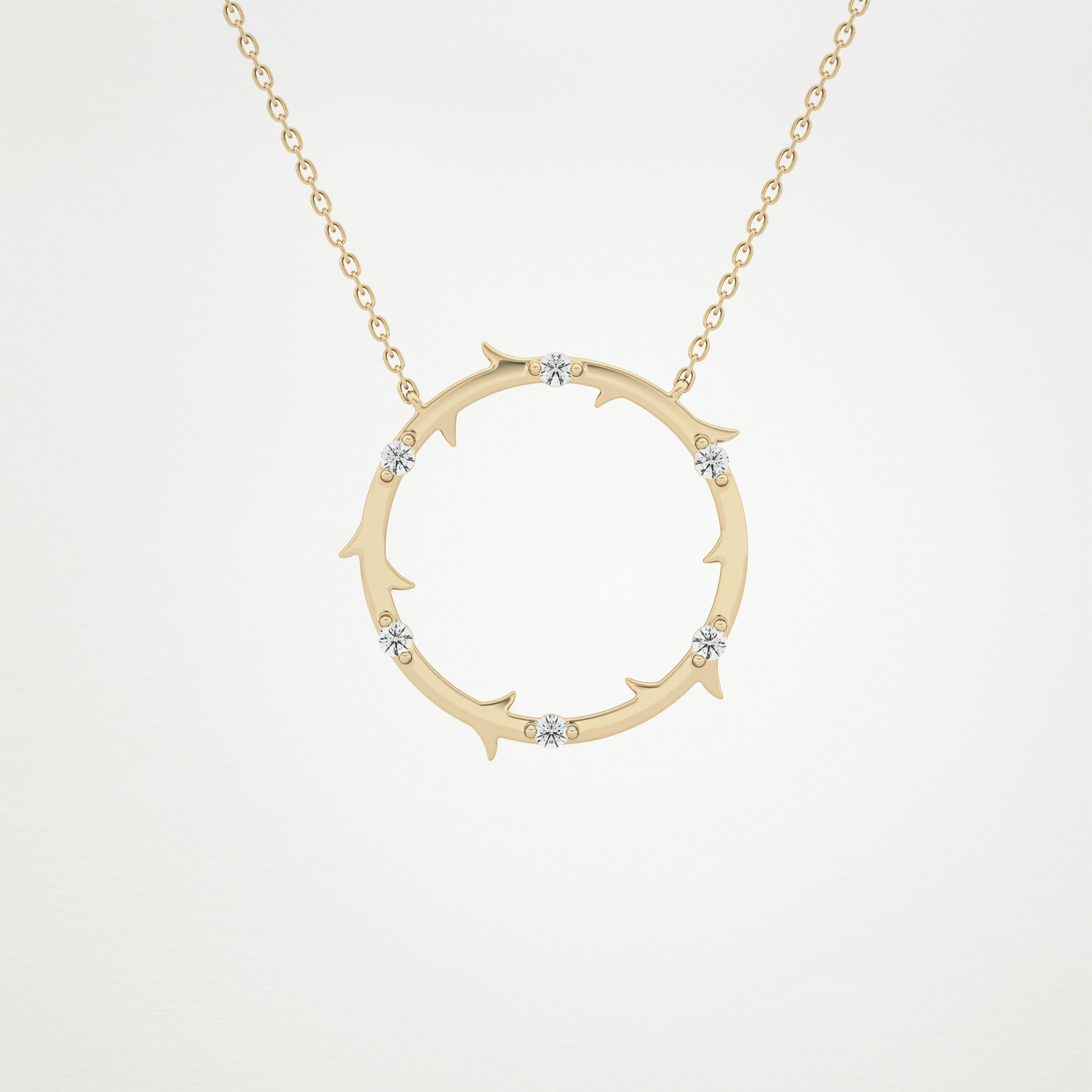 0.09 TCW Round Lab Grown Diamond Circle Necklace