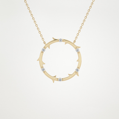 0.09 TCW Round Lab Grown Diamond Circle Necklace