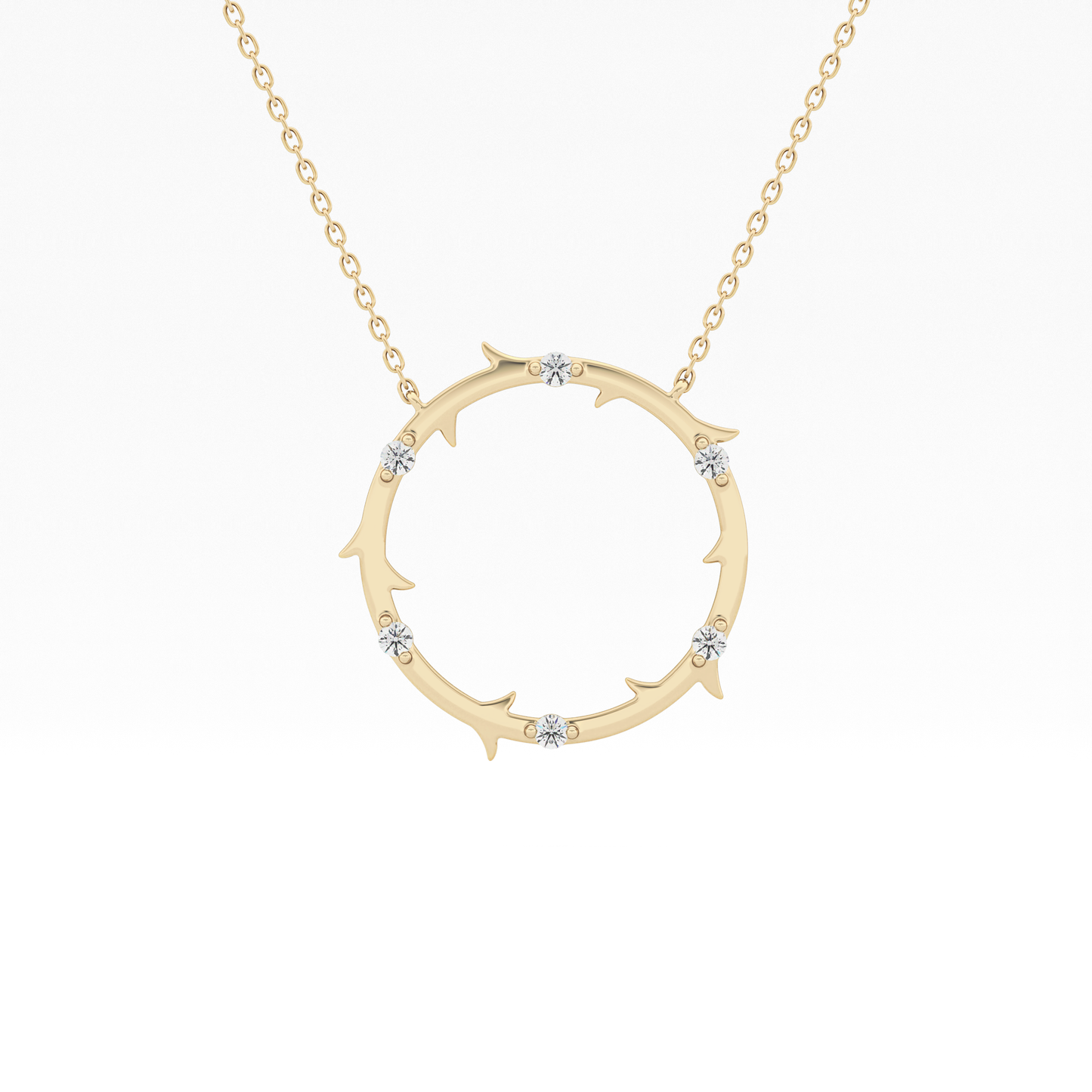 0.09 TCW Round Lab Grown Diamond Circle Necklace