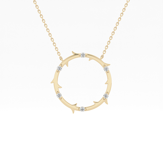 0.09 TCW Round Lab Grown Diamond Circle Necklace