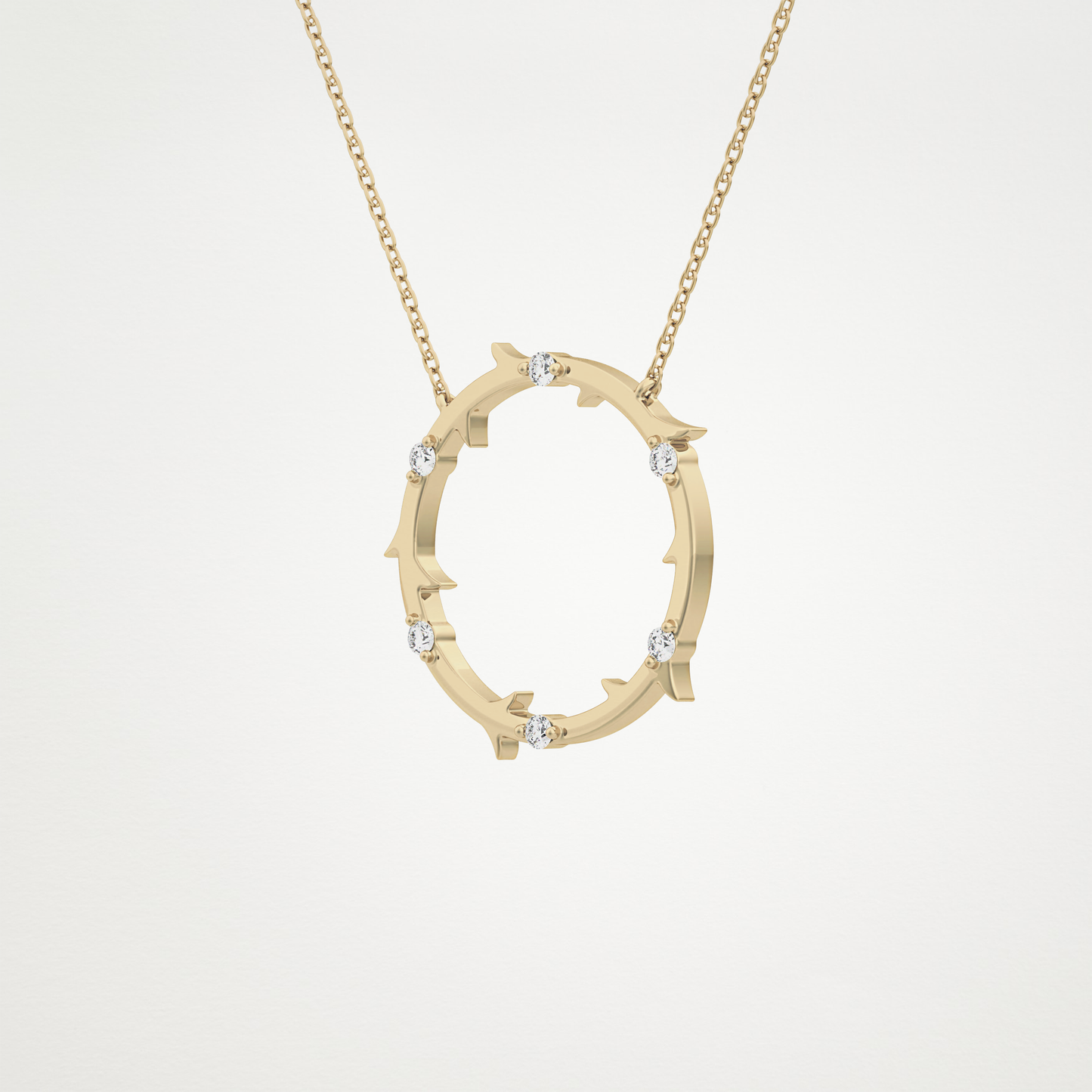 0.09 TCW Round Lab Grown Diamond Circle Necklace