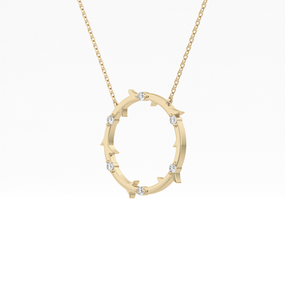 0.09 TCW Round Lab Grown Diamond Circle Necklace