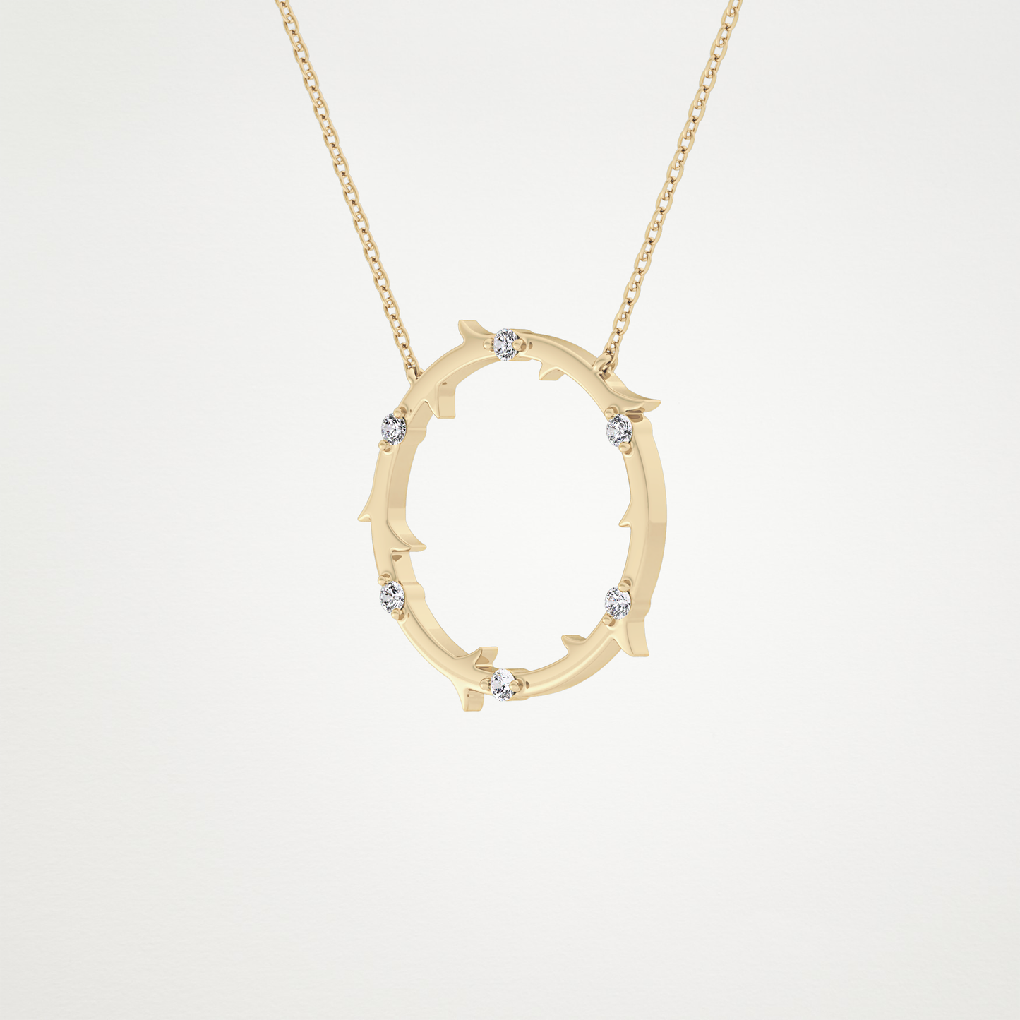 0.09 TCW Round Lab Grown Diamond Circle Necklace