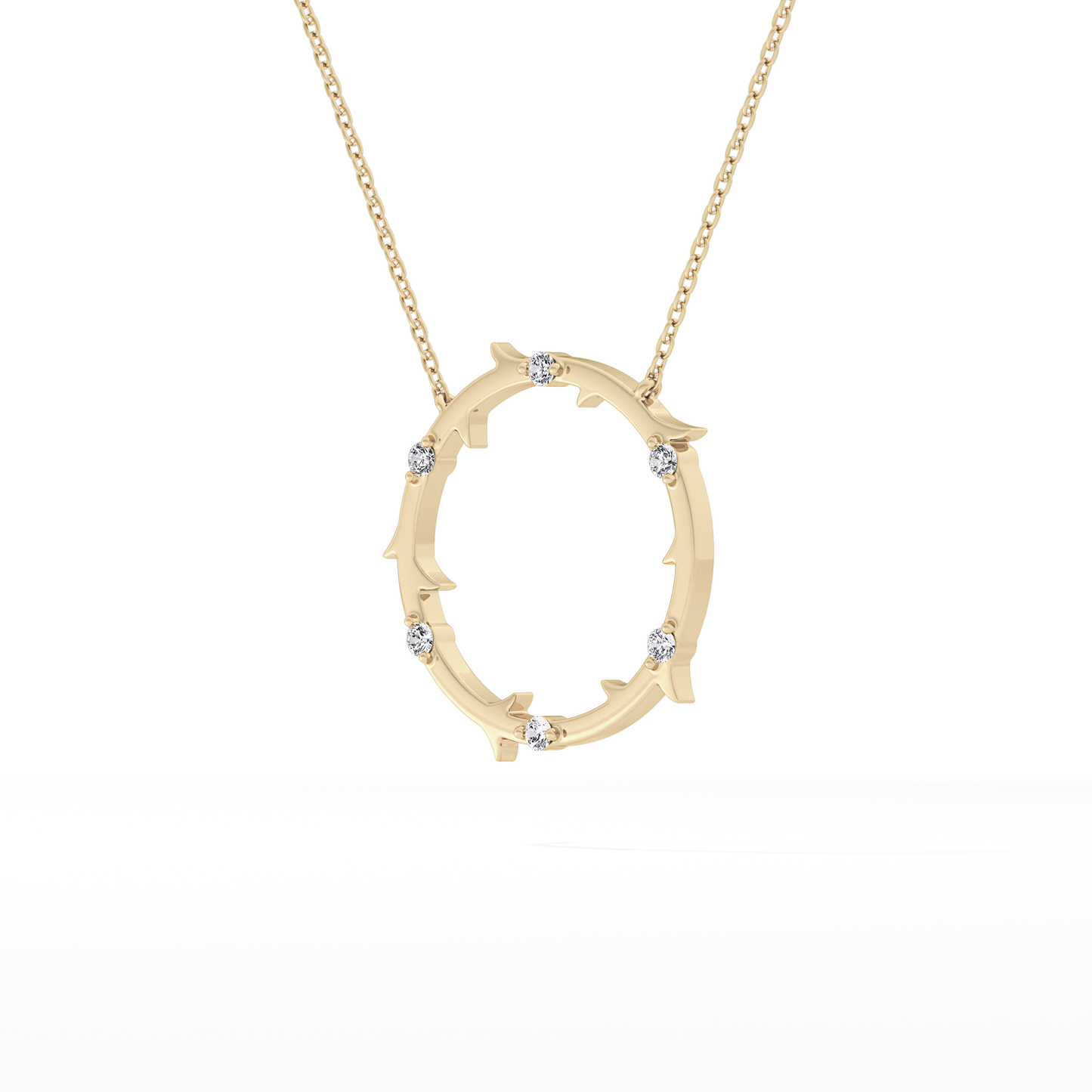 0.09 TCW Round Lab Grown Diamond Circle Necklace