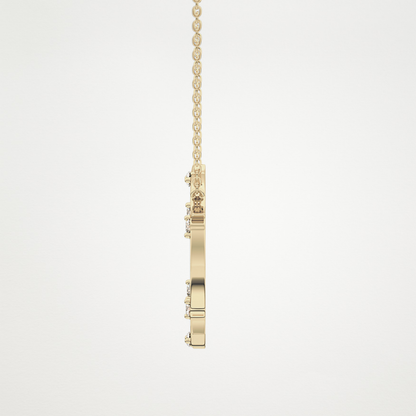 0.09 TCW Round Lab Grown Diamond Circle Necklace