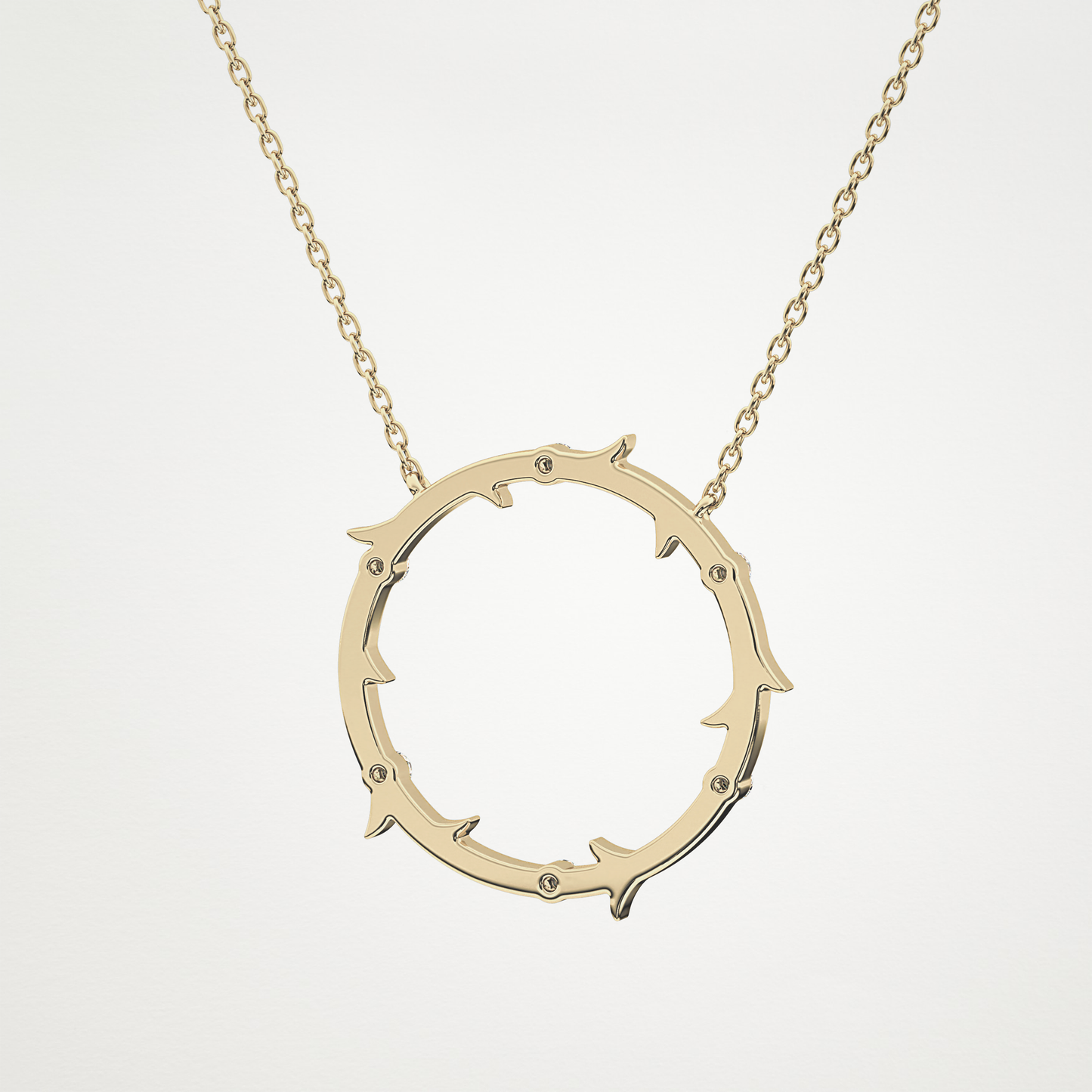0.09 TCW Round Lab Grown Diamond Circle Necklace