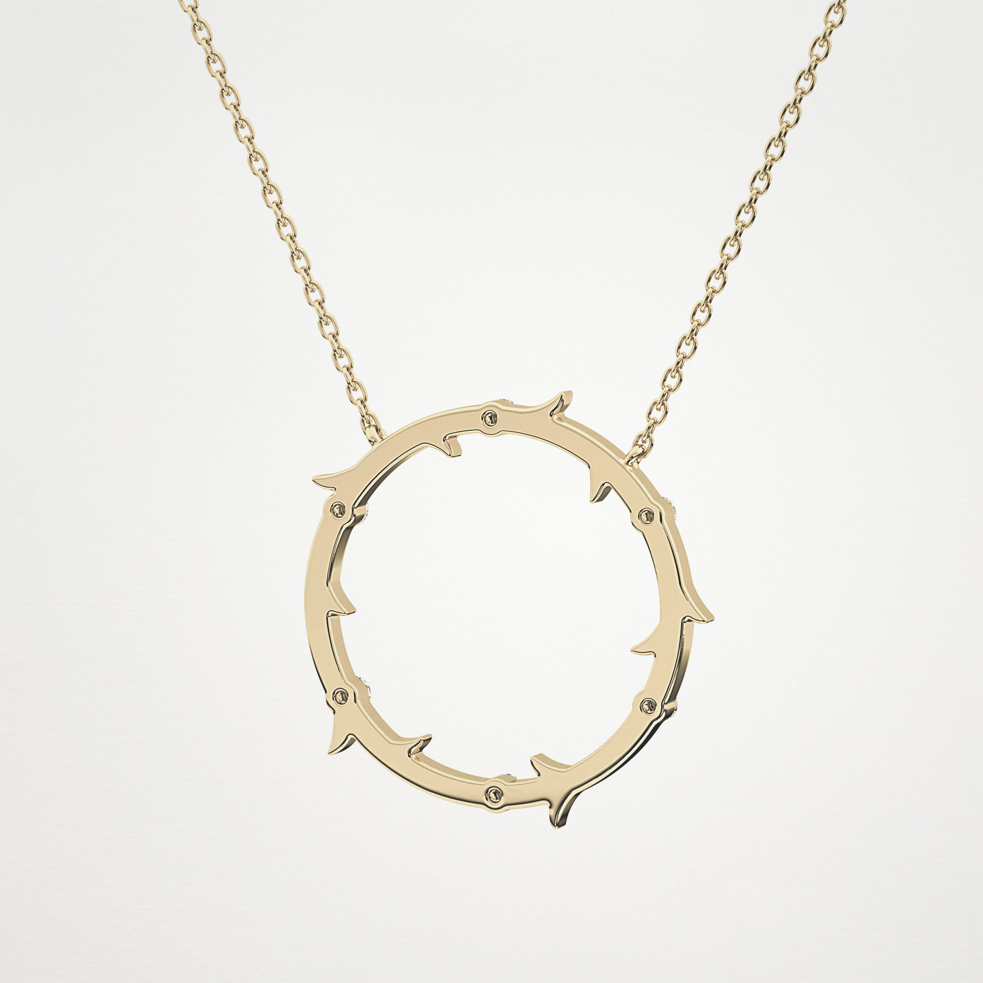 0.09 TCW Round Lab Grown Diamond Circle Necklace