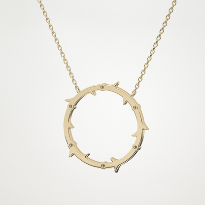 0.09 TCW Round Lab Grown Diamond Circle Necklace